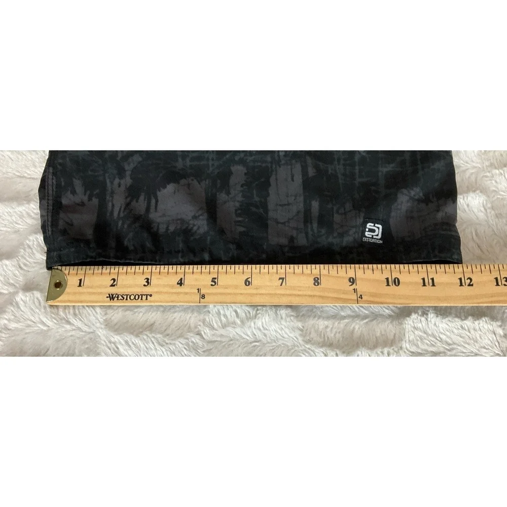 Distortion Men's Size‎ XL Black Orange Americana Palm Sunset Swim Board Shorts